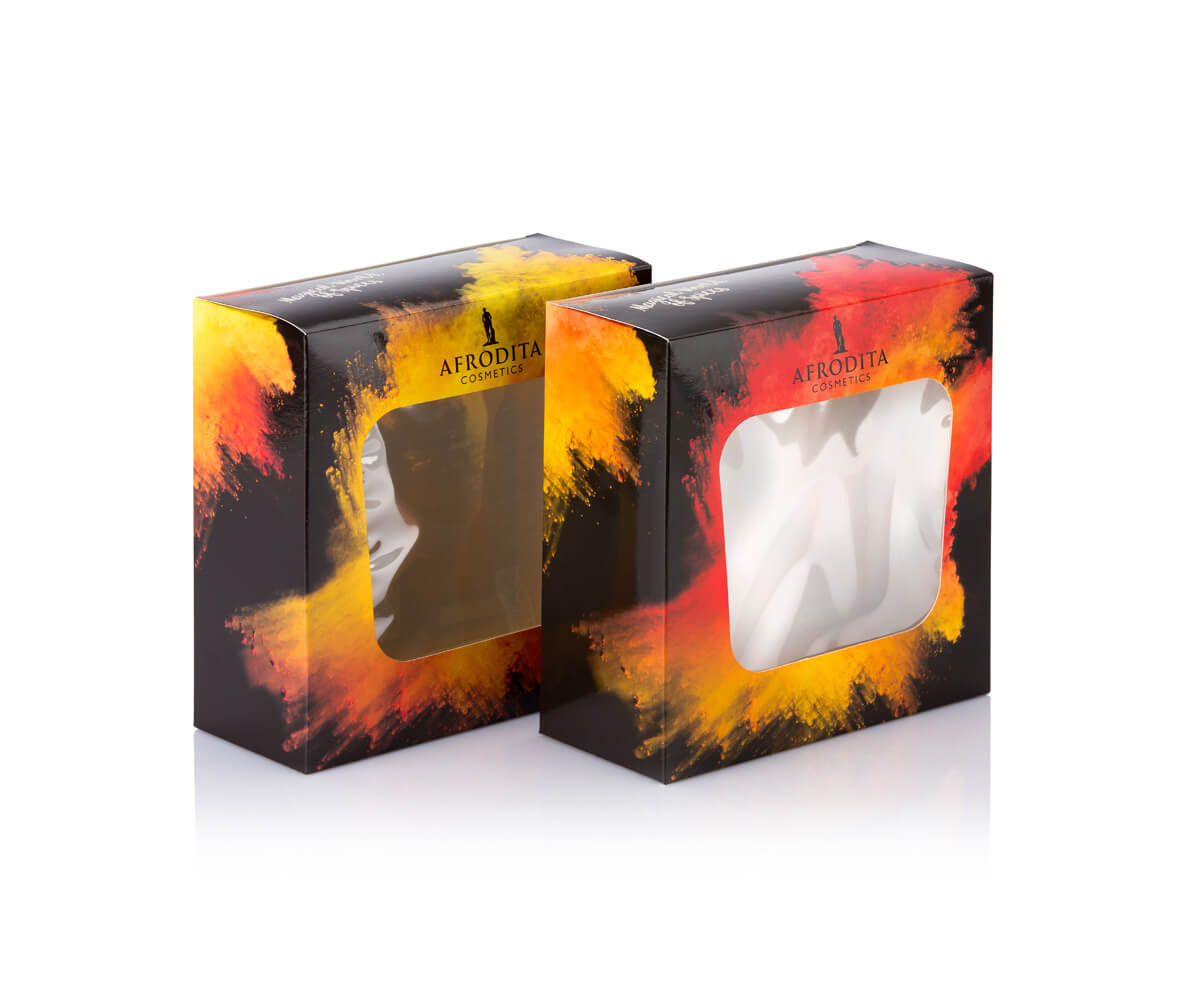 Zloženka iz polnega kartona. Zloženka z okencem. Zloženka za kozmetiko.