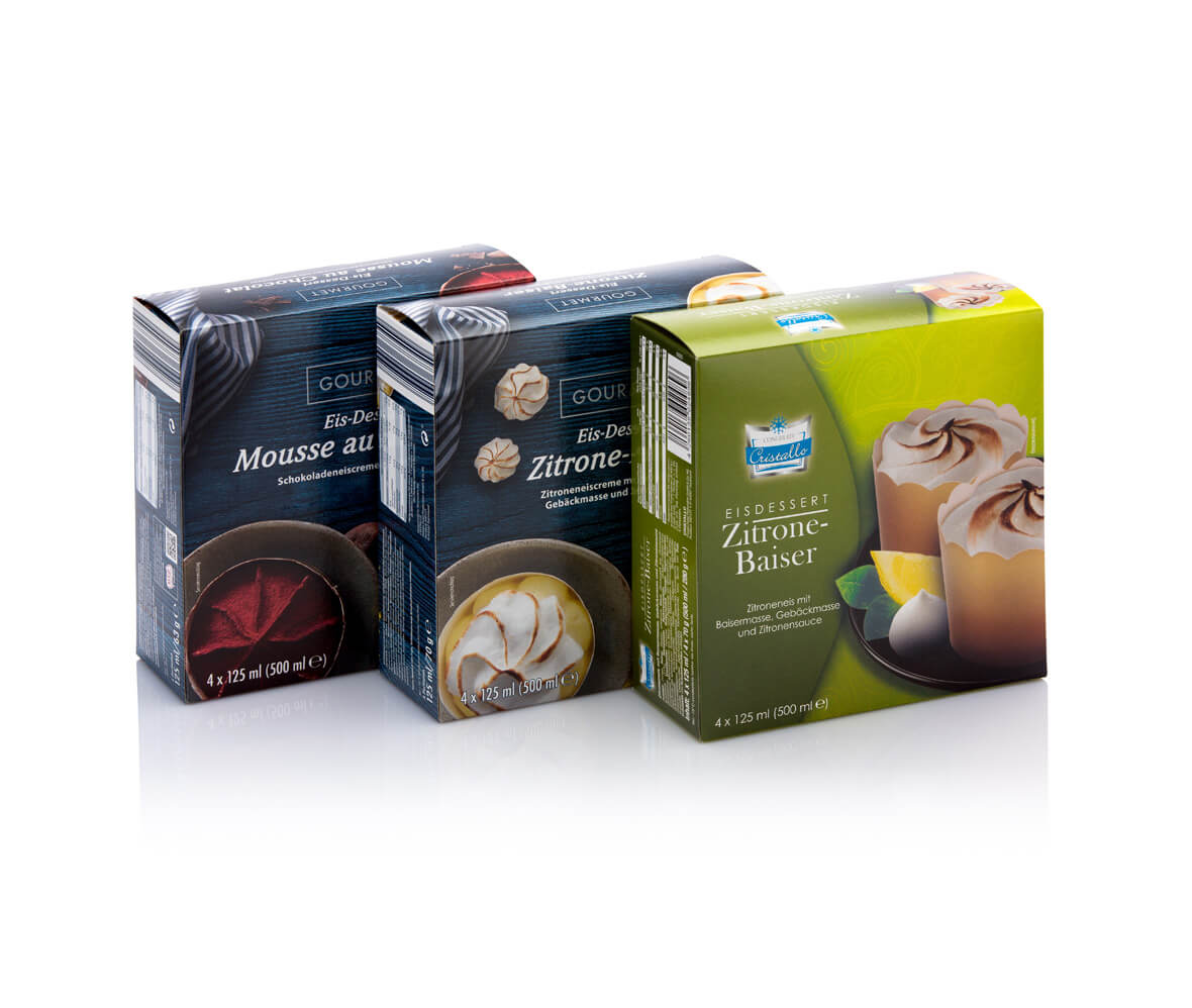 Zloženke iz polnega kartona. Zloženke za sladoled